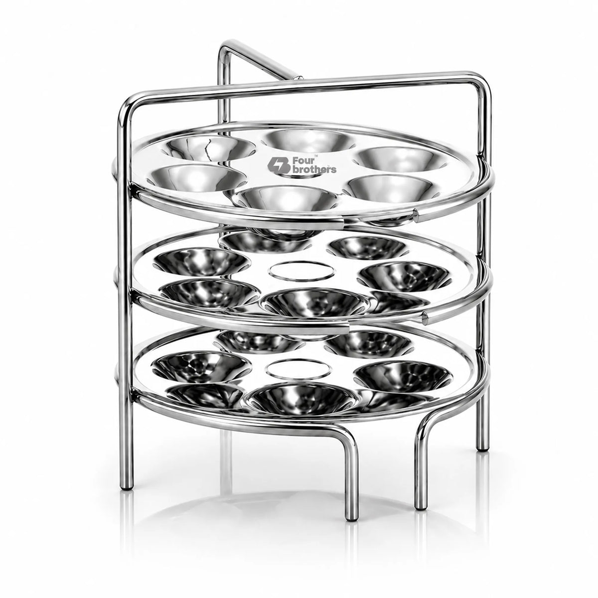 Mini Idly Stand Stainless Steel Steamer Plate, 5 Idlis Per Plate | Four Brothers