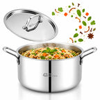 Tri-Ply Stainless Steel Stew Pot with Lid | Four Brothers