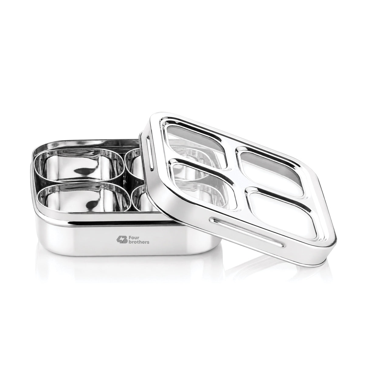 Matrix Stainless Steel Spice & Dry Fruit Box, 4 in 1 | Four Brothers