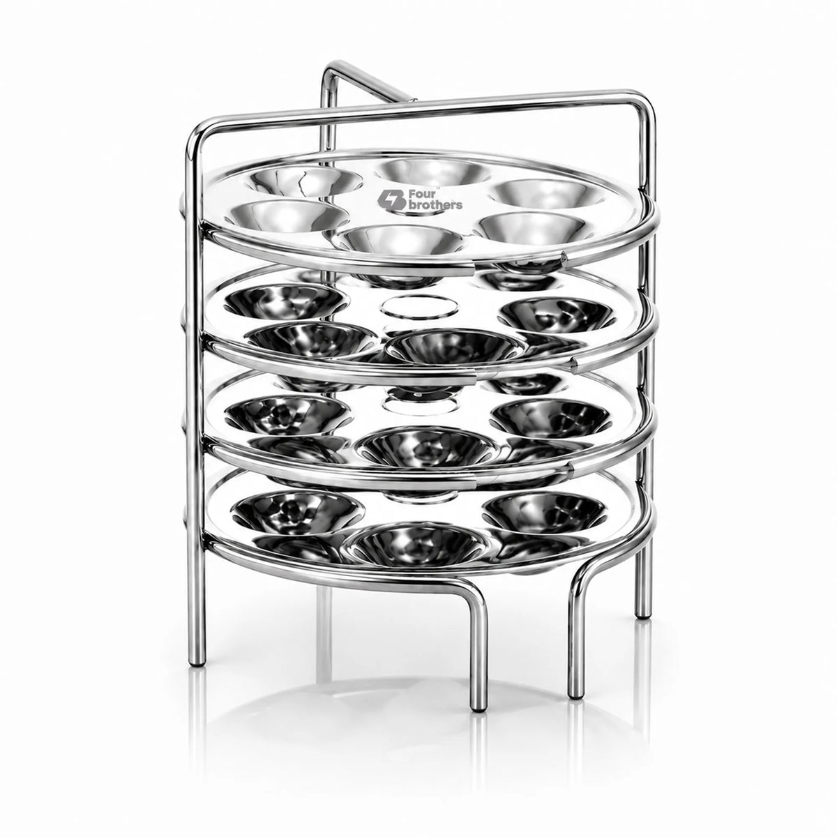 Mini Idly Stand Stainless Steel Steamer Plate, 5 Idlis Per Plate | Four Brothers