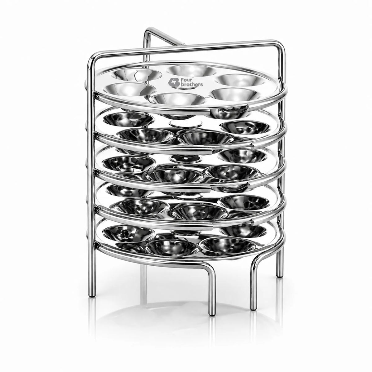 Mini Idly Stand Stainless Steel Steamer Plate, 5 Idlis Per Plate | Four Brothers