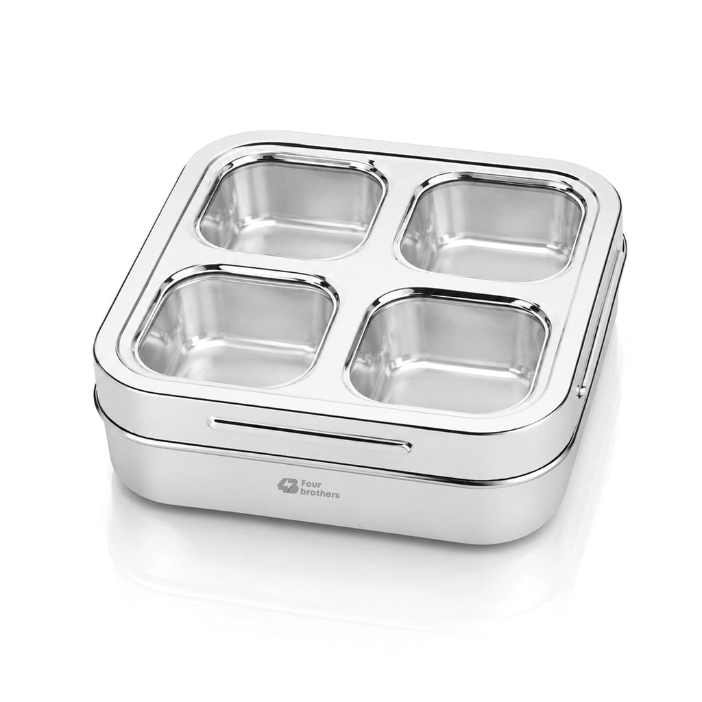 Matrix Stainless Steel Spice & Dry Fruit Box, 4 in 1 | Four Brothers