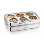 Prism Stainless Steel Spice & Dry Fruit Box, 6 in 1 | Four Brothers