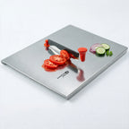 Royal Stainless Steel Cutting Board with Reversible Built-In Cutter | Four Brothers