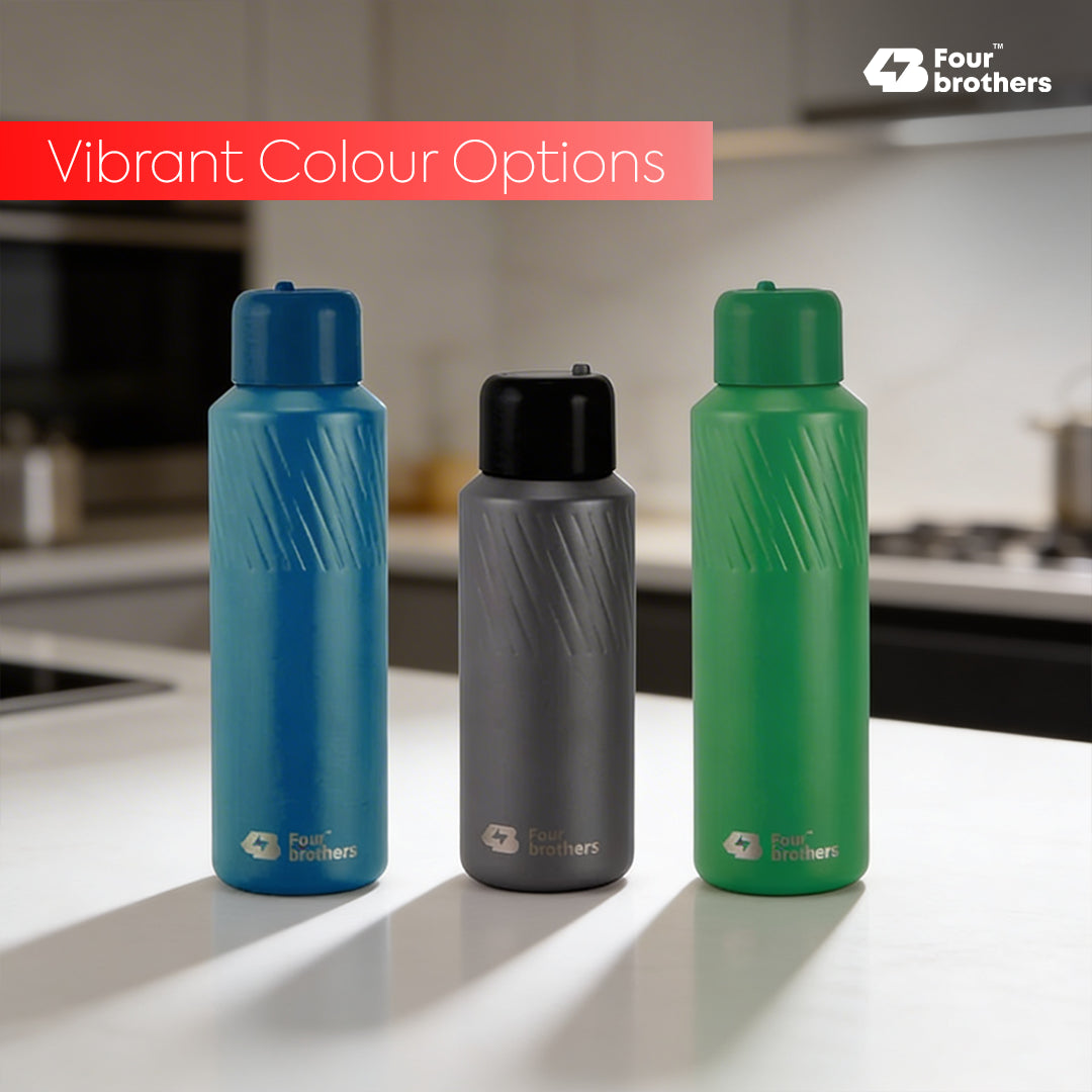 Four Brothers Insulated Water Bottle ( Aqua ) – 18Hr Hot & 24Hr Cold Stainless Steel Flask (Leakproof)