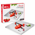 Royal Stainless Steel Cutting Board with Reversible Built-In Cutter | Four Brothers