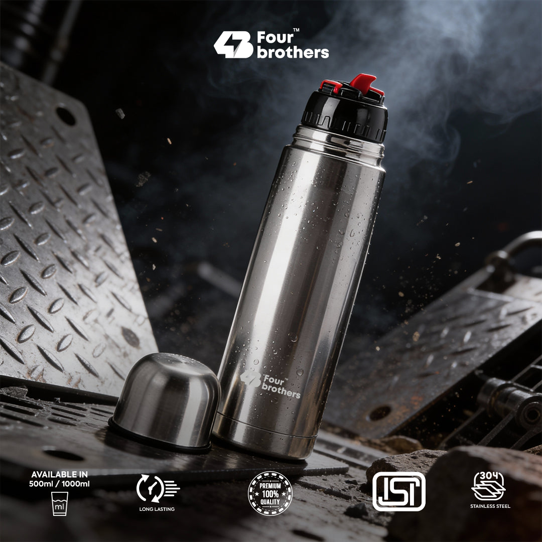 Hot and Cold Thermosteel Double Wall Inside 304 S.S Bullet Flask