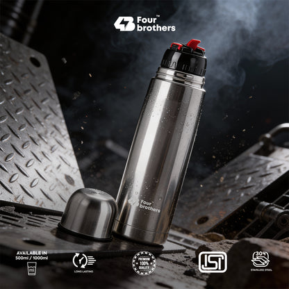 Hot and Cold Thermosteel Double Wall Inside 304 S.S Bullet Flask