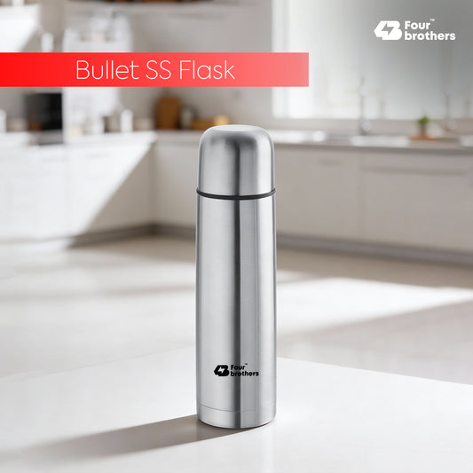 Hot and Cold Thermosteel Double Wall Inside 304 S.S Bullet Flask