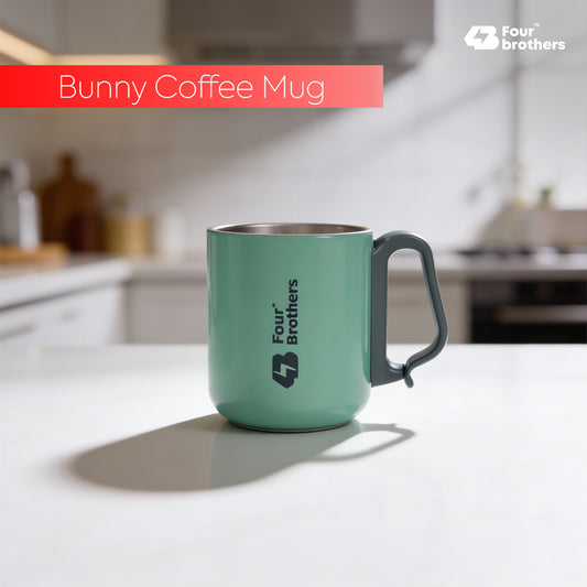 Bunny Coffee Mug with Lid – Double Wall | 304 Stainless Steel (250ml)