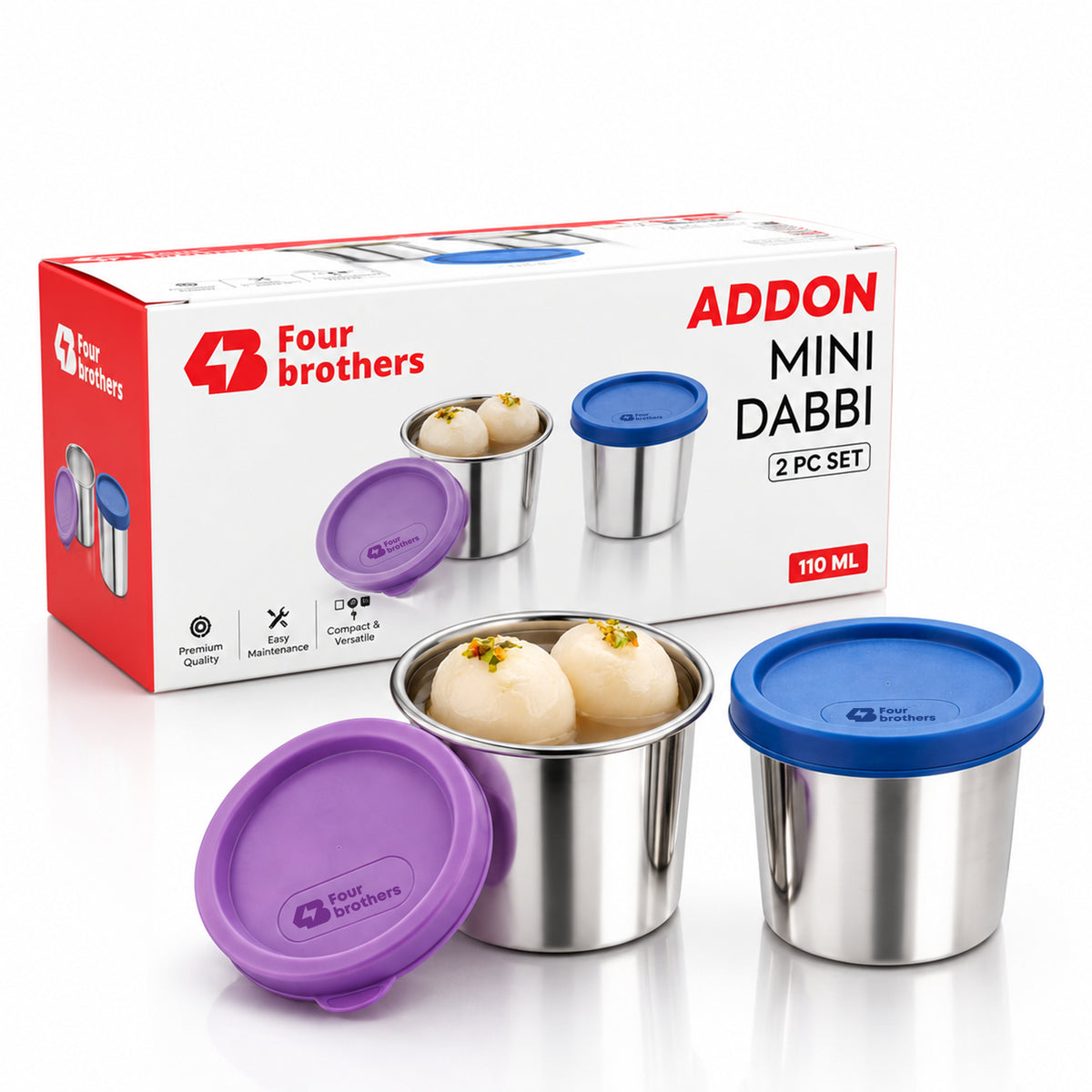 Stainless Steel Addon Mini Dabbi Airtight Leak Proof | Four Brothers