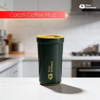 Catch Coffee Mug with Lid – Double Wall | 304 Stainless Steel (280ml)