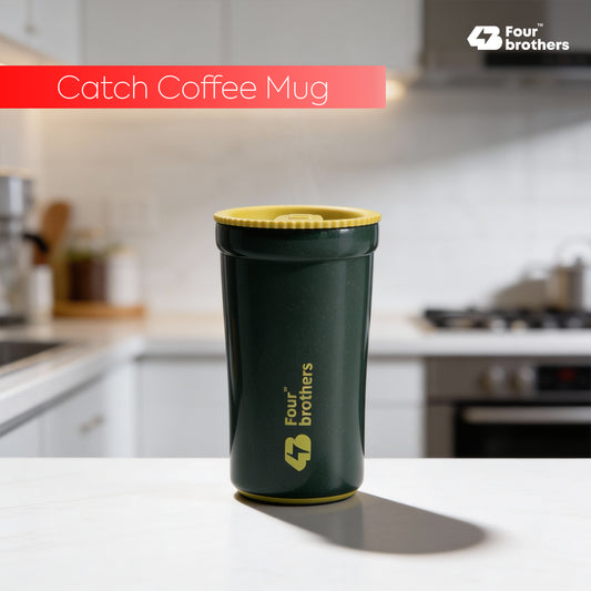 Catch Coffee Mug with Lid – Double Wall | 304 Stainless Steel (280ml)
