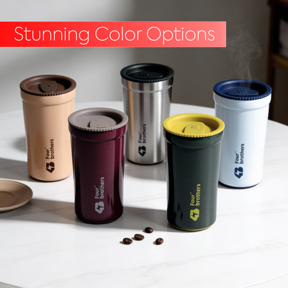 Catch Coffee Mug with Lid – Double Wall | 304 Stainless Steel (280ml)