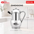 Fossil Stainless Steel Oil Pot, Spill-Proof | Four Brothers