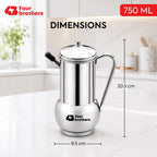 Fossil Stainless Steel Oil Pot, Spill-Proof | Four Brothers