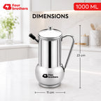 Fossil Stainless Steel Oil Pot, Spill-Proof | Four Brothers