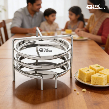 Dhokla Stand / Thattu Idly Stand – Stainless Steel Steamer Plate