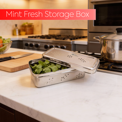 S.S Rectangle Air-Ventilation Fridge Storage Box – Large Sizes