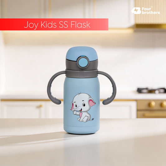Four Brothers Kids Insulated Sipper Bottle - 300ml  – 18Hr Hot & 24Hr Cold, Leakproof with  Straw