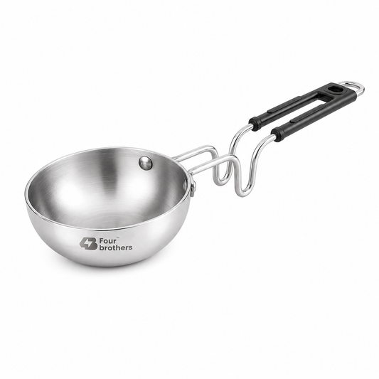 Four Brothers Triply Tadka Pan – Stainless Steel Tadka & Tempering Pan for Induction & Gas
