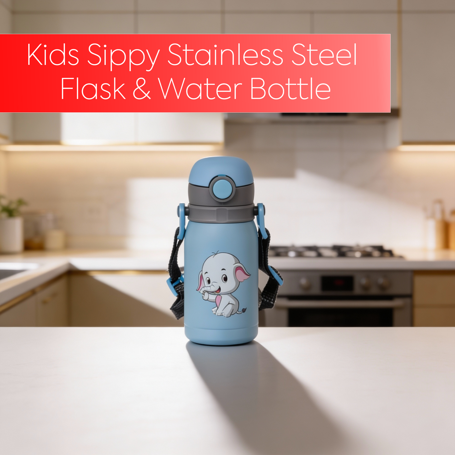 Kids Sipper Stainless Steel Water Bottle-Double Wall-300 ml