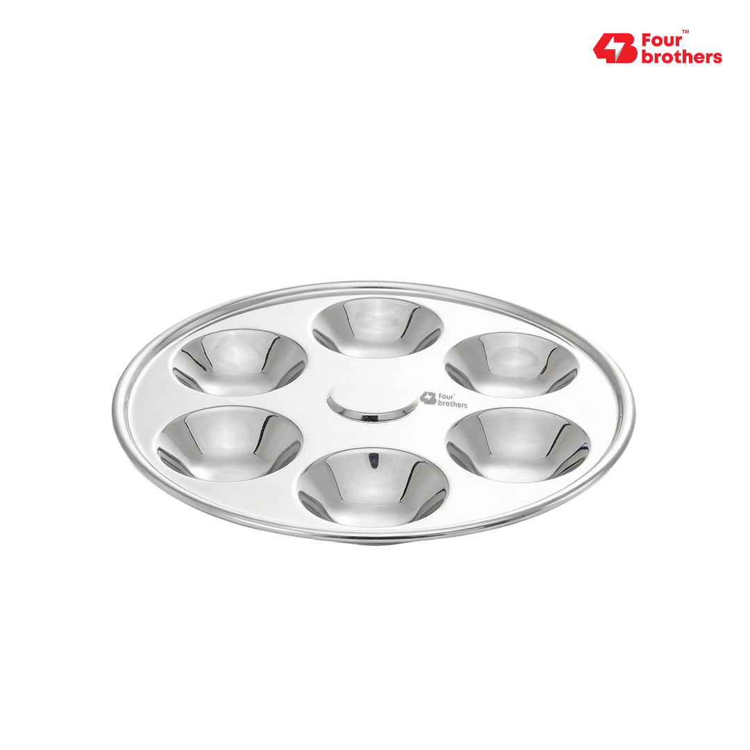 Stainless Steel Mini Idly Plate – 6 Idly Capacity – Four Brothers