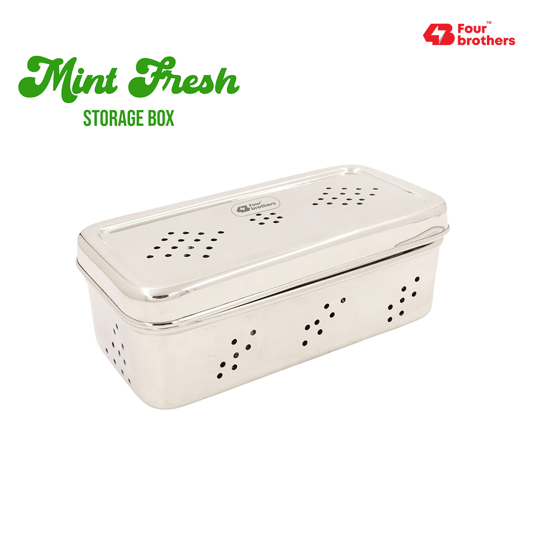 S.S Rectangle Air-Ventilation Fridge Storage Box – Large Sizes