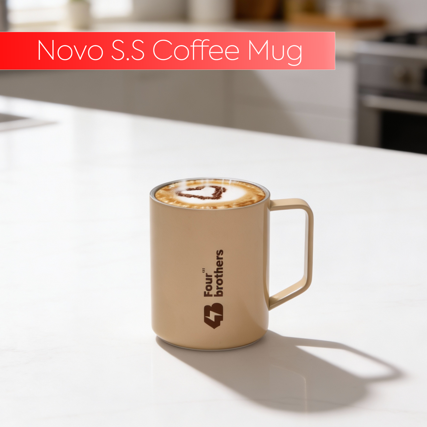 Novo Coffee Mug – Double Wall | 304 Stainless Steel (270ml)