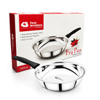 Premium Stainless Steel Frypan, Mirror Polish Finish | Four Brothers