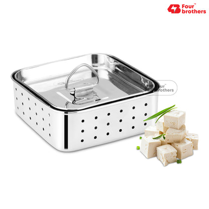 Stainless Steel Paneer Mould – 500ml Capacity (Square Shape)