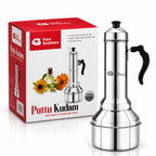 Puttu Kodam Stainless Steel Puttu Maker, Flat and Bulging | Four Brothers