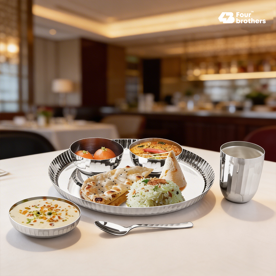 Classic Stainless Steel Thali Set – Regular Finish