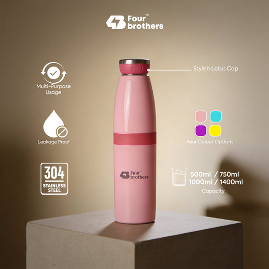 Four Brothers Stainless Steel Water Bottle ( Polo ) – Single Wall, Leakproof, Lightweight