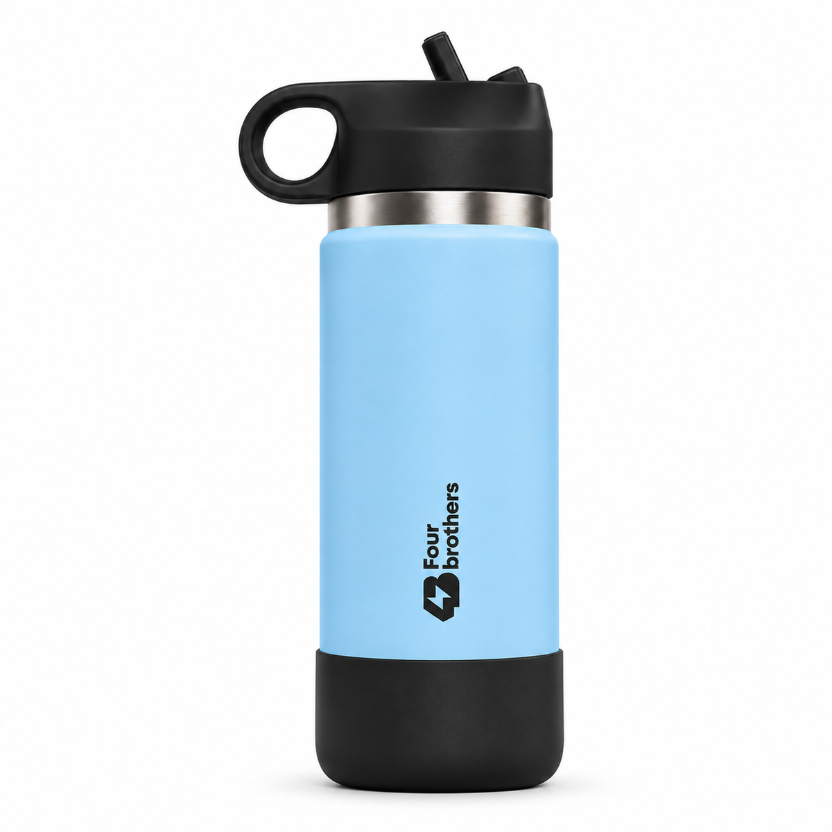 Wave Active Hot and Cold Stainless Steel Straw Bottle 600ml Four Brothers