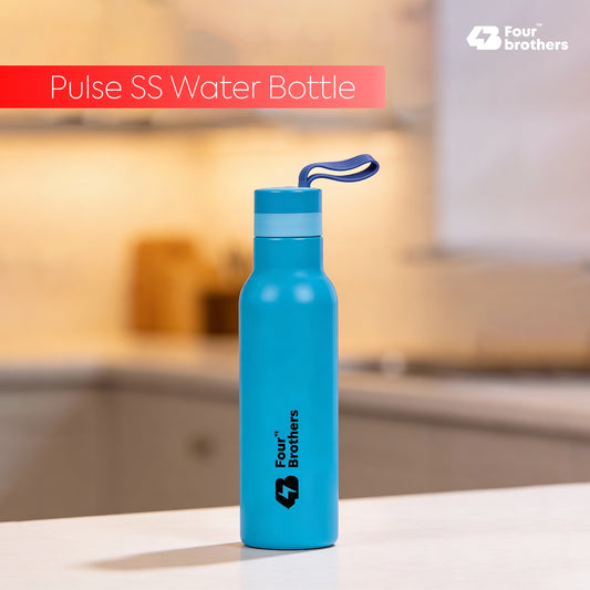 Four Brothers Stainless Steel Water Bottle ( Pulse ) – Single Wall, Leakproof, Lightweight