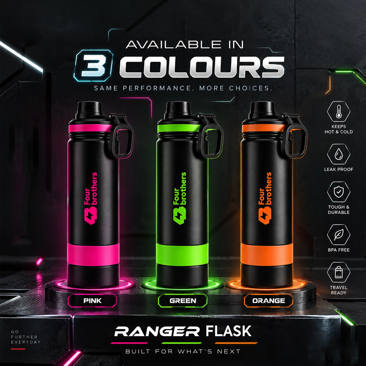 Ranger Flask Insulated Stainless Steel Water Bottle Hot and Cold | Four Brothers