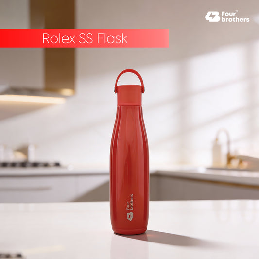 Four Brothers Insulated Water Bottle ( Rolex ) – 18Hr Hot & 24Hr Cold Stainless Steel Flask (Leakproof)