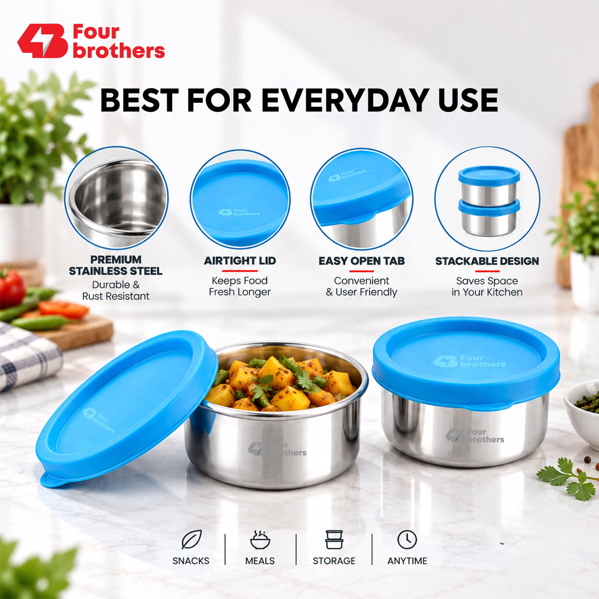 Tiny Dabbi Addon Stainless Steel Leak Proof Container | Four Brothers