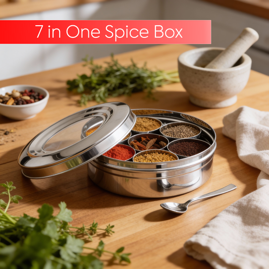 7 in 1 Spice Box -Stainless Steel