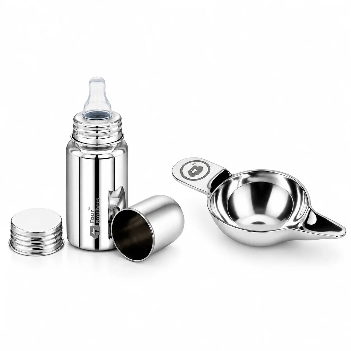 304 Stainless Steel Baby Feeding Bottle and Porrin Combo | Four Brothers