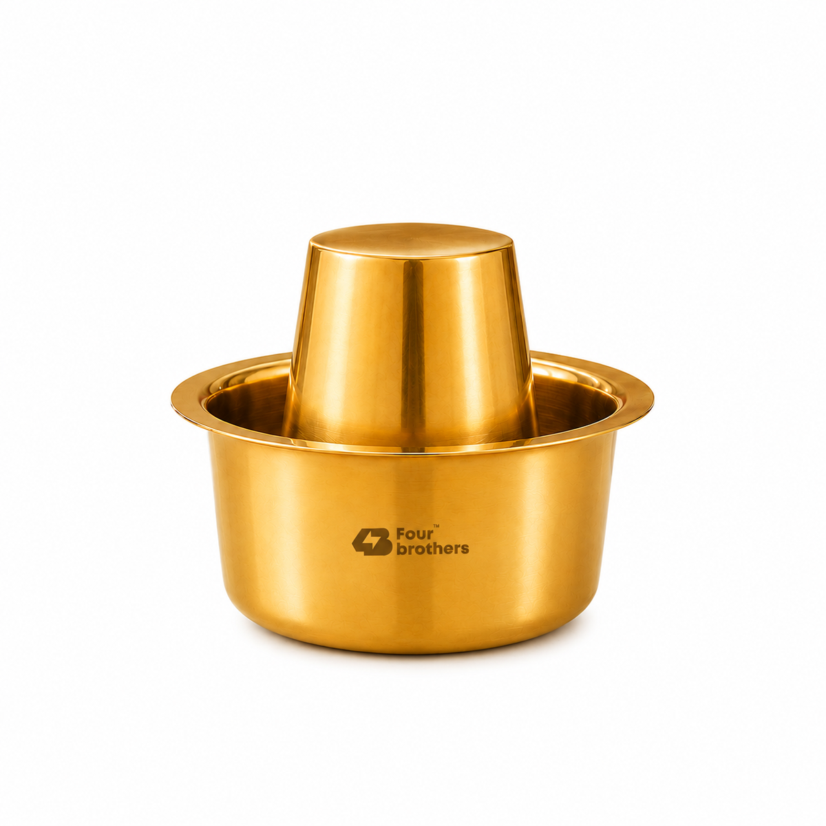 Traditional Pure Brass Coffee Dabra Set | Four Brothers