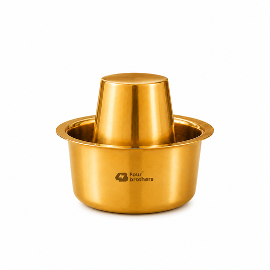 Traditional Pure Brass Coffee Dabra Set — Brew Kaapi The Authentic Way