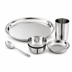 Mily 6 piece stainless steel thali set with regular finish