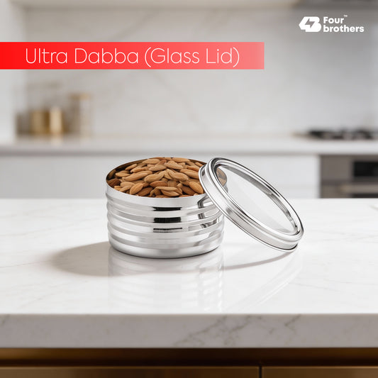 Ultra Storage Stainless Steel Box with See‑Through Lid