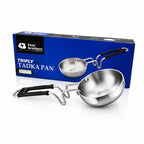 Triply Stainless Steel Tadka Pan, Induction & Gas | Four Brothers